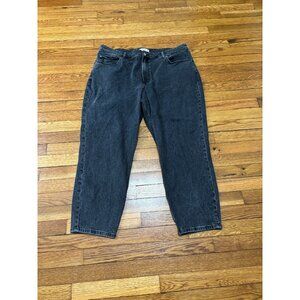 Abercrombie & Fitch Womens High Rise Mom Jean Plus Sz 18 Black Curvy Dark Denim